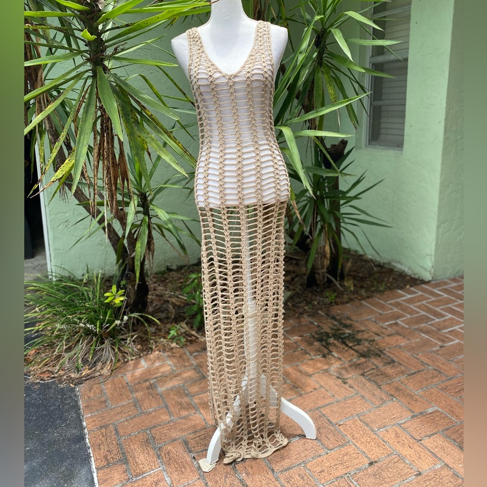 Crochet Long Dress Beach Cover Up - Picture 4 of 8